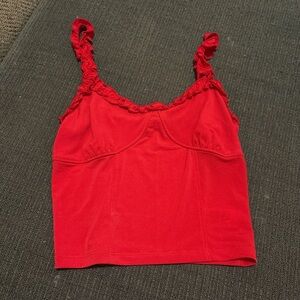 Aeropostale Red Ruffled Camisole